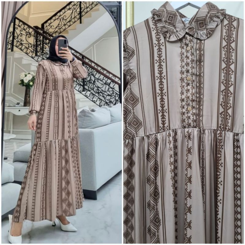 Midi Dress / Gamis baham Diorsilk premium ori By Edness kayla