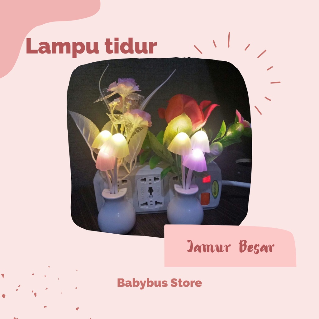 BBS Lampu Tidur Model Jamur Besar Lampu Tidur LED Avatar Bunga Import