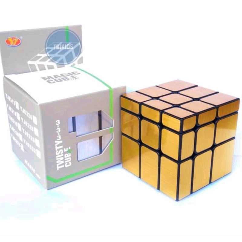 Rubik 3x3 Rubik Mirror 3x3 Rubik Yongjun Warna Gold