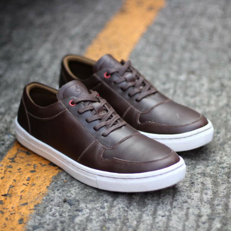 SNKR Sepatu Sneakers Kulit Pria Asli Leather Sneakers Men Casual Santai Hangout