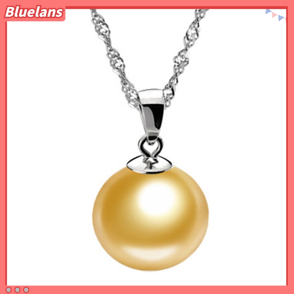 Bluelans Fashion Women Round Faux Pearl Pendant Necklace Party Long Chain Jewelry Gift