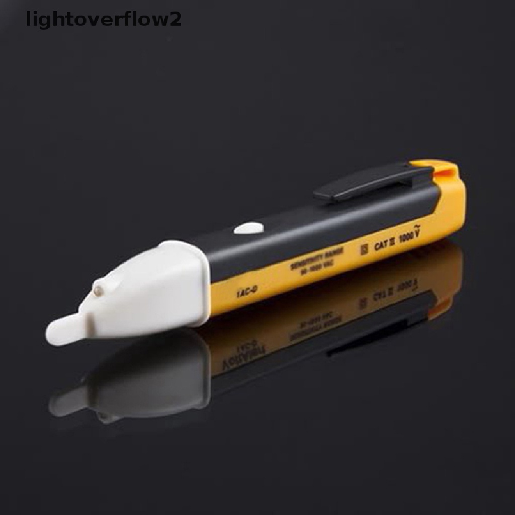 (lightoverflow2) Pena Tester Sensor Tegangan Listrik Non-Kontak AC 90-1000V Dengan Lampu LED (ID)