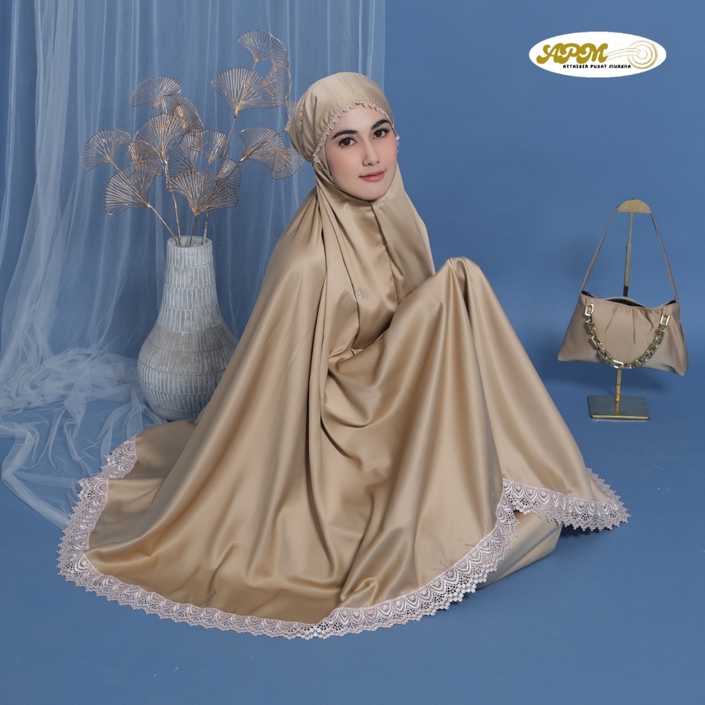Apm Mukena - Mukena Dewasa 2 In 1 Aleena Renda Motif Mewah Daily Apm