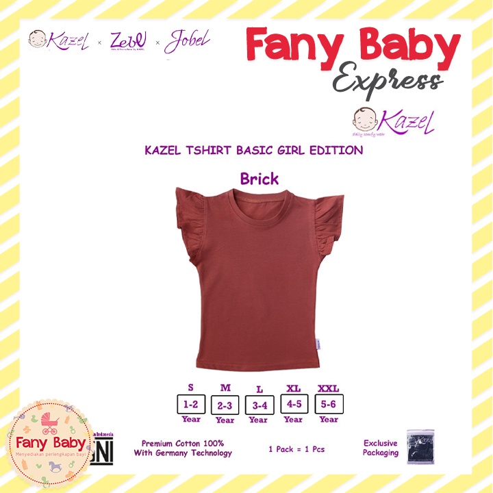 KAZEL T-SHIRT BASIC GIRL / BAJU BAYI ANAK 0-6 TAHUN [ SNI ]