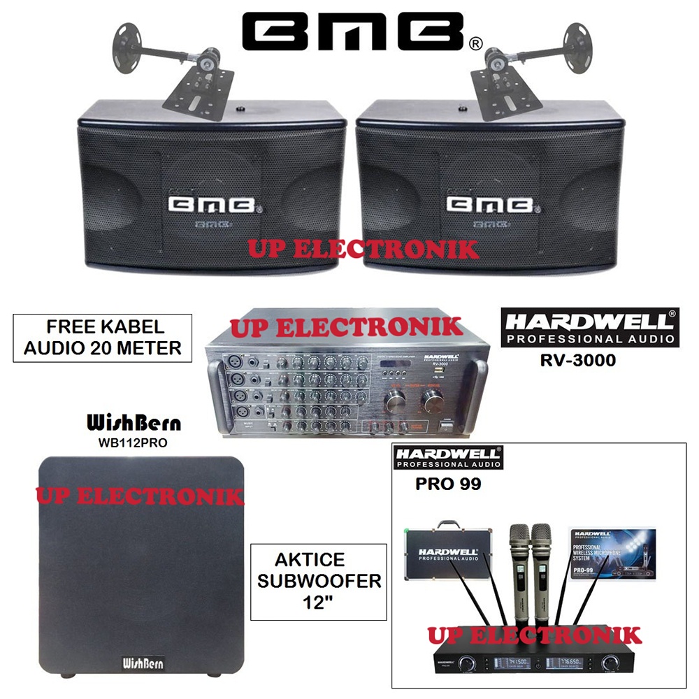 Paket Karaoke 10 Inch BMB CS450V Lengkap Subwoofer 12 Inch