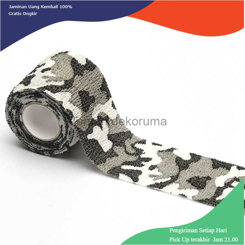 TD - PKK FORAUTO Camouflage Retractable Tape Hunting Survival Kit Lakban - H10