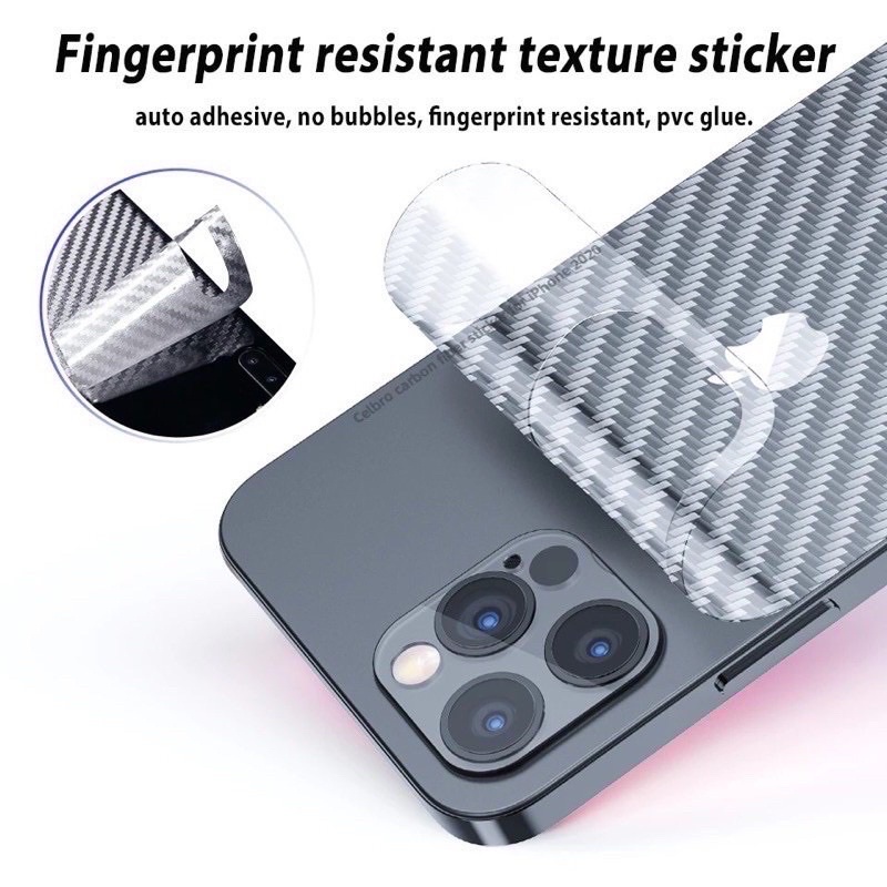 Back Skin Carbon Sticker Back Skin Pelindung Belakang For iPhone 6 6+ 7 8Plus X Xr Xs Max 11 11Pro 11Promax 12 12Pro 12Promax 13 13Pro 13Promax