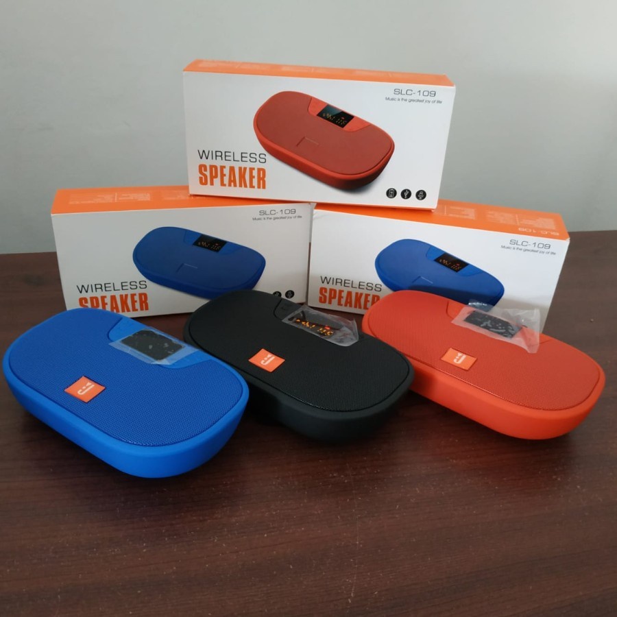 SPEAKER SLC-109 + LCD BLUETOOTH WIRELESS PORTABLE SPEAKER SLC109 WIRELESS MUSIC BLUETOOTH USB AUX SD RADIO PORTABLE