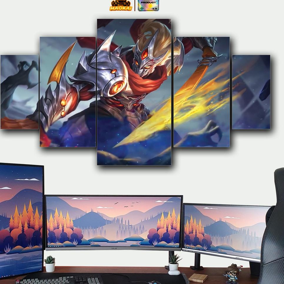 11.11 sale MAOKAI 1 SET Pajangan Hiasan dinding MOBILE LEGEND ML HAYABUSA EDITION Poster Kayu Wall D