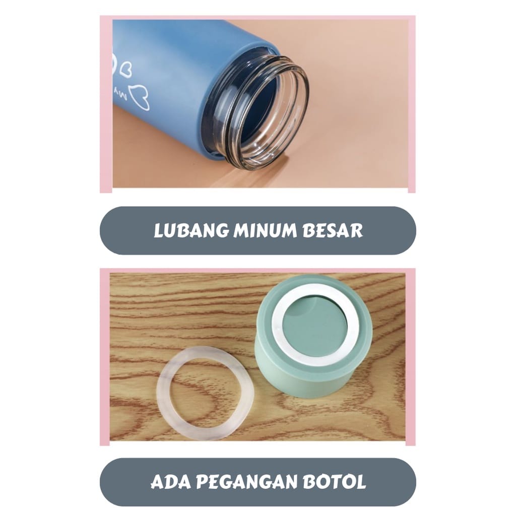 botol minum kaca tumbler unik design korea 400 ml botol my zone my way