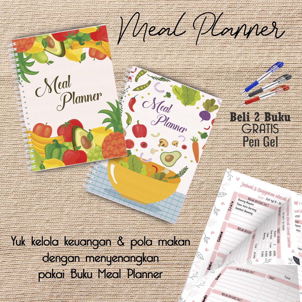 

Hanabi Meal Planner / Jadwal Menu Hemat Harian Beli 2 Buku Gratis Pen Gel Kode MP12