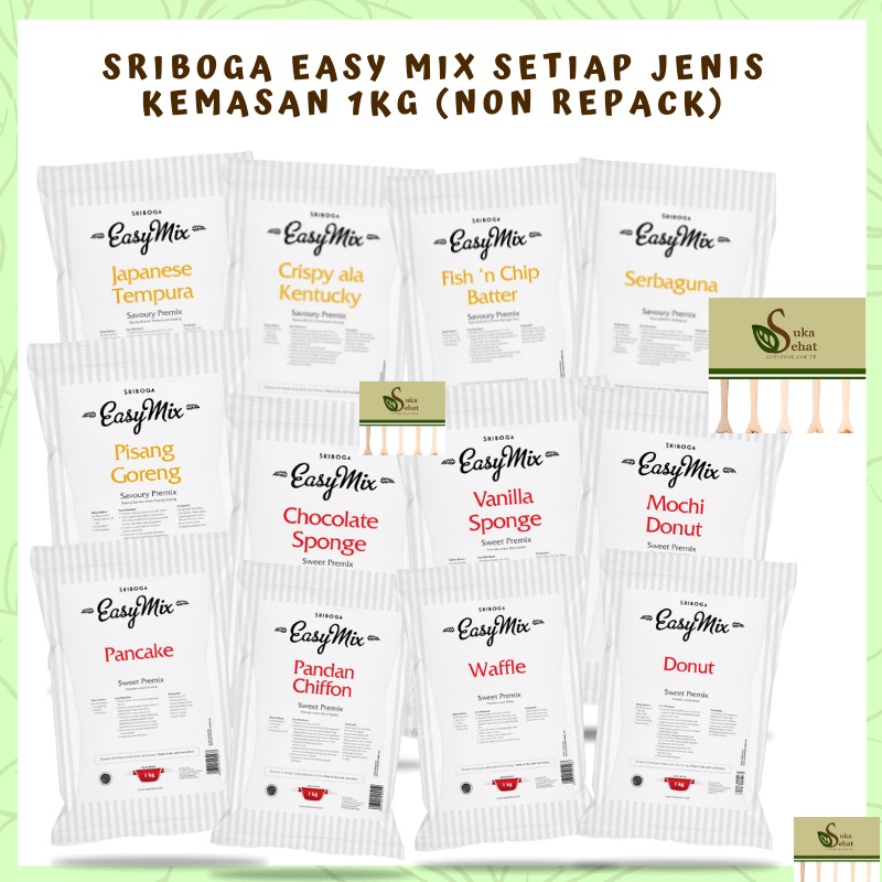 Sriboga Easy Mix 1kg Semua Macam Easymix Crispy ala Kentucky Japanese Tempura Fish n Chip Batter Ser