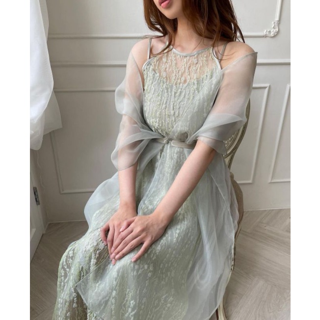 Xho - Selendang Organza Scraft Aksesoris Gaun Wanita Gaun Prewedding Scraft Organza Dot