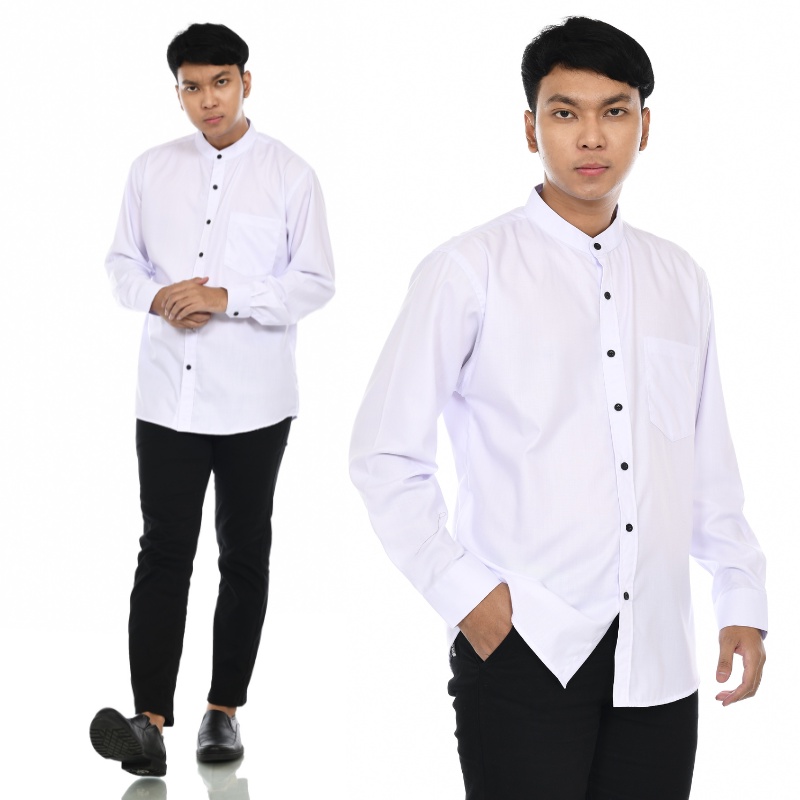 Kemeja Pria Lengan Panjang Polos Slim fit Basic Formal  Kantoran Casual - DNA Sares
