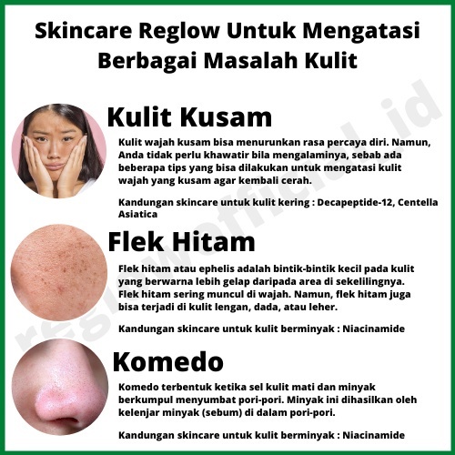 Reglow Paket Skincare Glowing Treatment | Paket Perawatan Isi 3 | Whitening Pencerah Wajah | Free Pouch Cantik