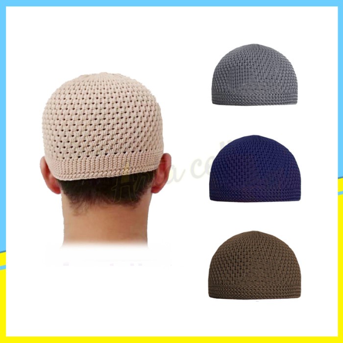 Peci Rajut Nanas Pria / Peci Sholat Muslim