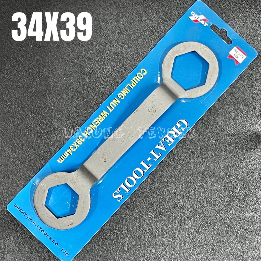 GREAT TOOLS COUPLING NUT WRENCH 39 X 34 - KUNCI MUR KOPLING CVT MATIC 34 X 39