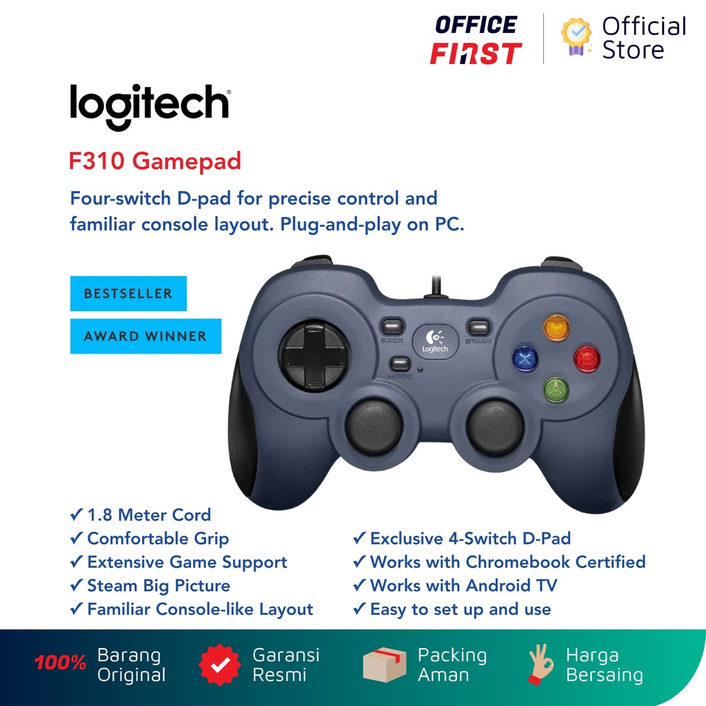 Logitech F310 Gamepad USB Joystick Stick Game Pad Controller PC TV