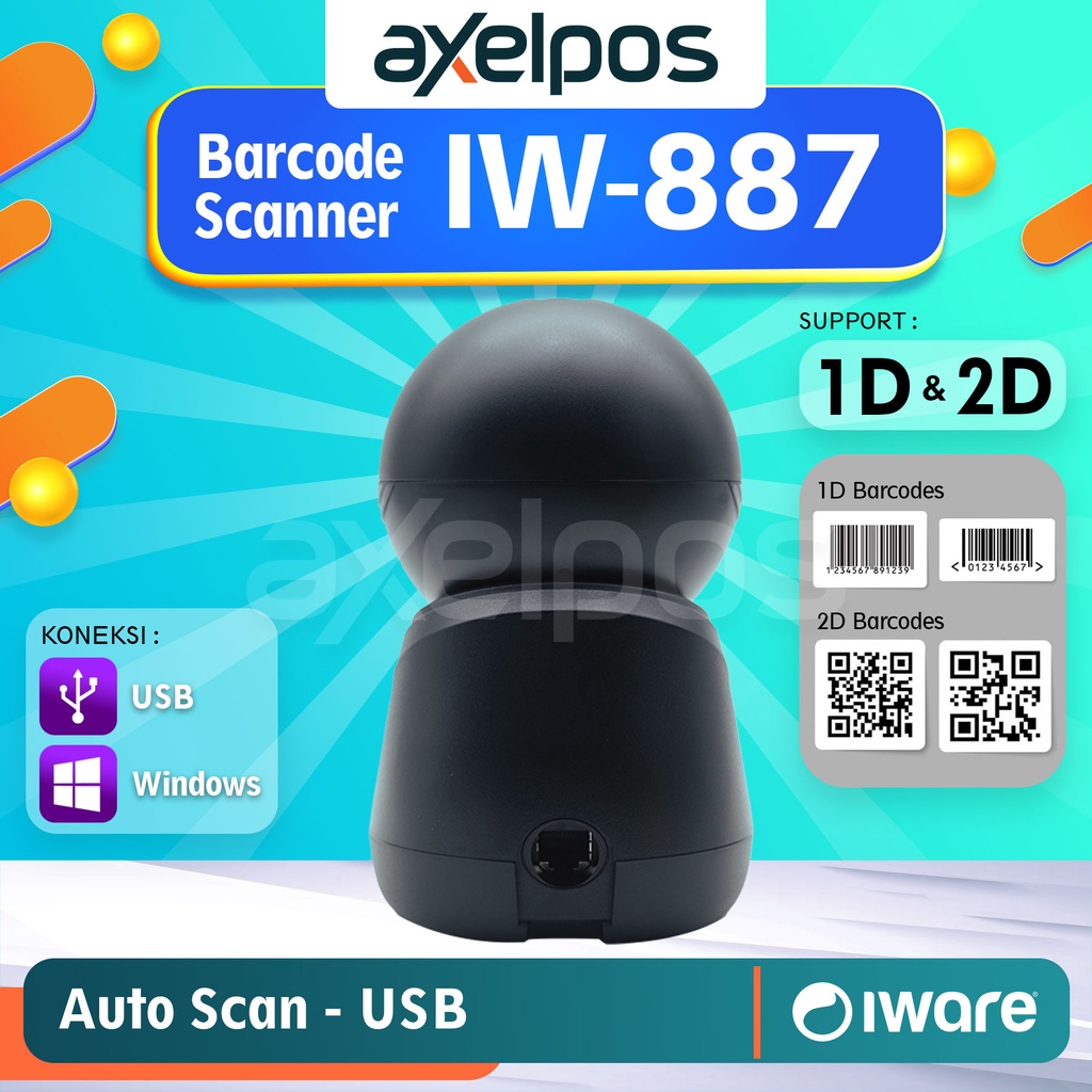 Scanner Barcode Omni EFAKTUR 1D - 2D USB Iware IW-887