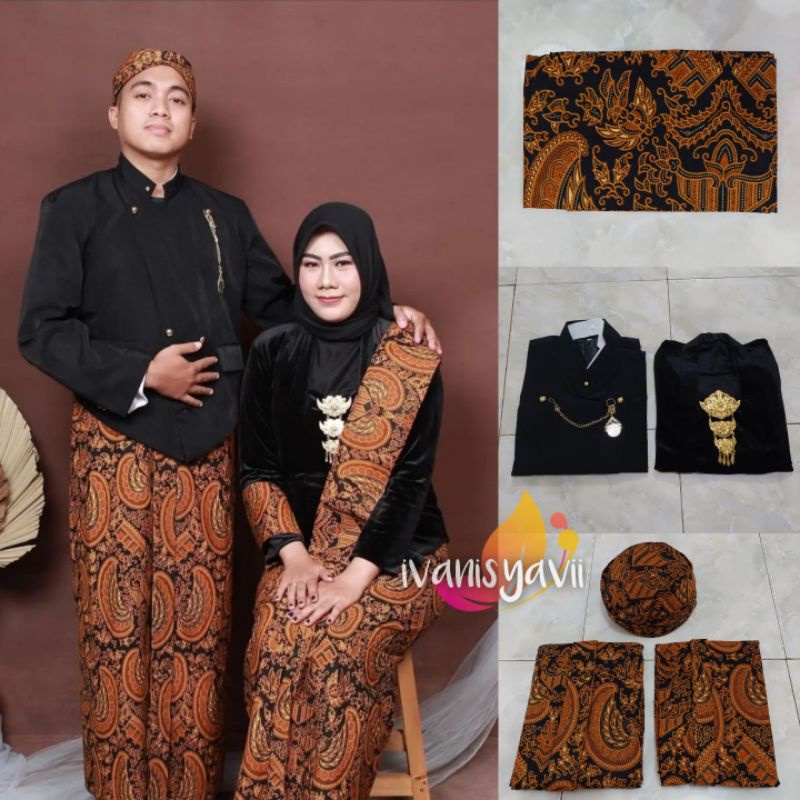 Baju Prewedding Adat Jawa - Motif Semen romo (Include Selendang Motif)