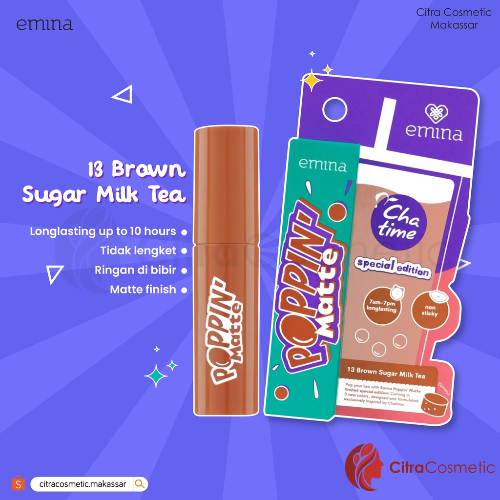 Emina Poppin X Chatime Series