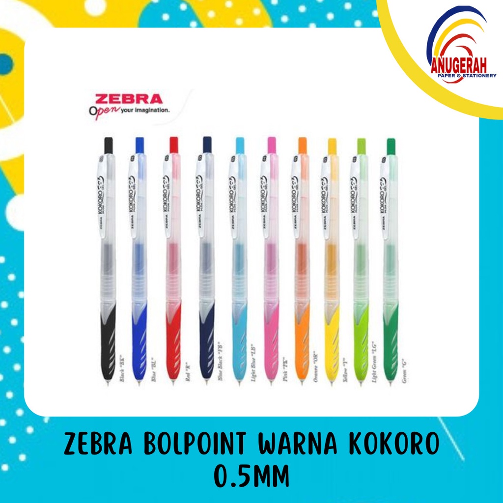 

ZEBRA BOLPOIN WARNA KOKORO 0.5MM (PCS)