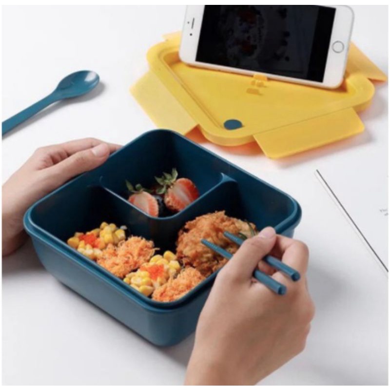 LUNCH BOX SET/REMPAT MAKAN PLASTIK SEKAT/TEMPAT MAKAN ANAK