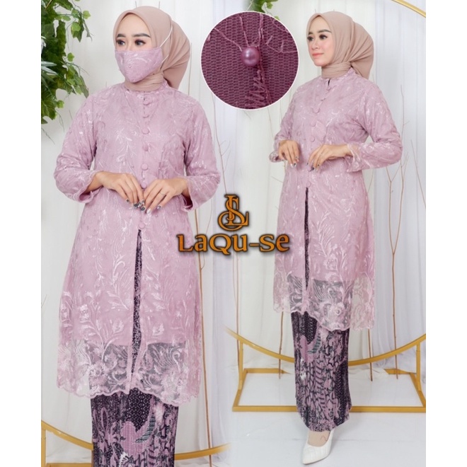 Set Kebaya Tunik Kancing Seribu Stelan Kebaya Model Kancing Set Kebaya Tunik Busui Kebaya Modern Terlaris Baju Kondangan By Laquse_Kebaya