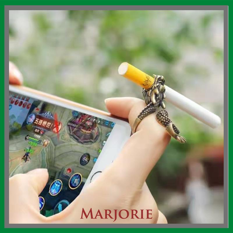 Cincin Naga Pria Keren Emas Creative Retro Style Dragon Design Ring Holder For Gift-MJD