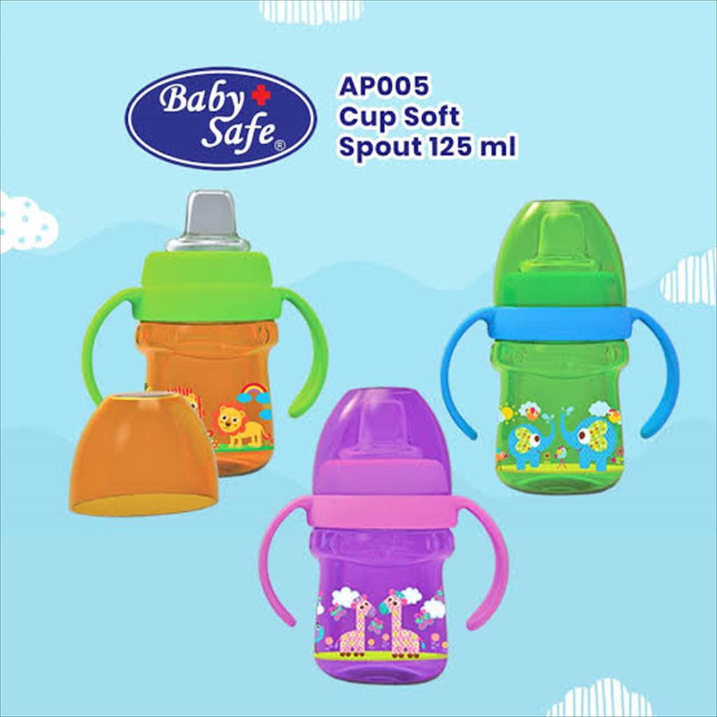 Baby safe Training Cup With Handle /Soft Spout Cup/Botol minum anak babysafe AP005