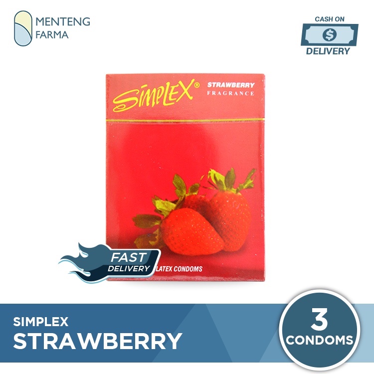 Kondom Simplex Strawberry Fragrance - Isi 3