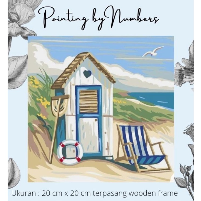 

DIY painting by number 20x20cm kerajinan tangan - BEACH LIFE Non COD