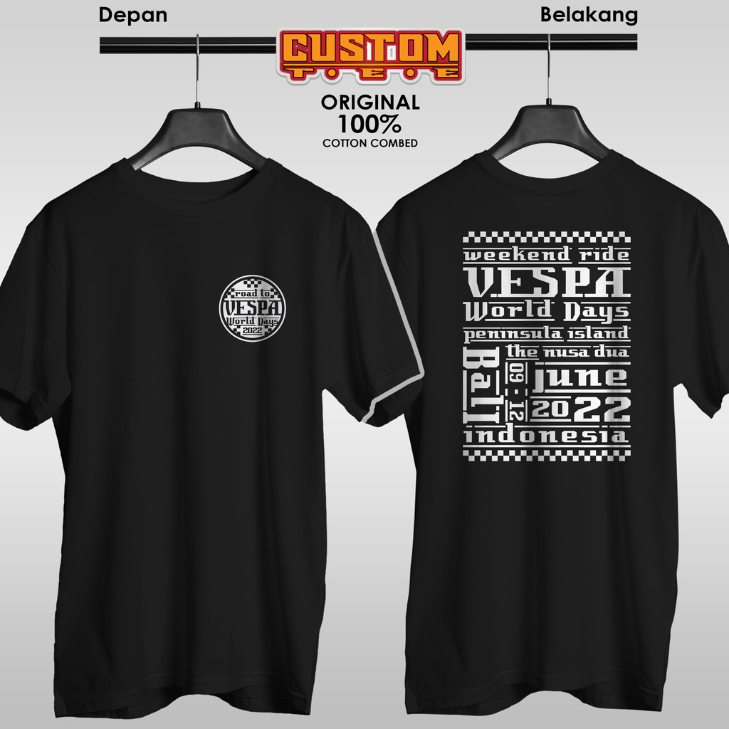 Kaos Vespa vwd 3/ Kaos Jambore Vespa 2022/ Kaos Vespa world days Bali/ Kaos Vespa Barong Bali