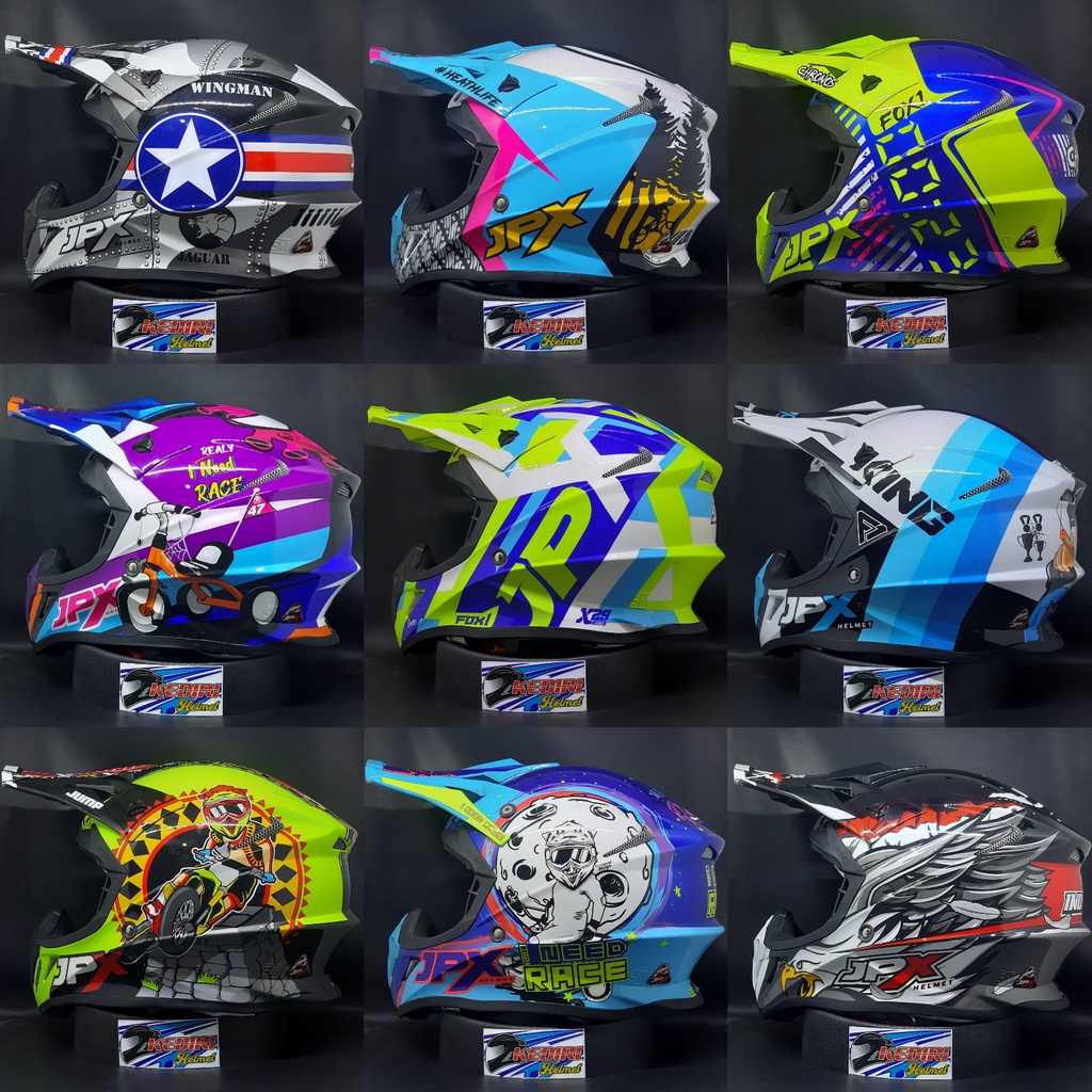 Helm JPX CROSS FOX 1 Motif Trabas Trail Full Face