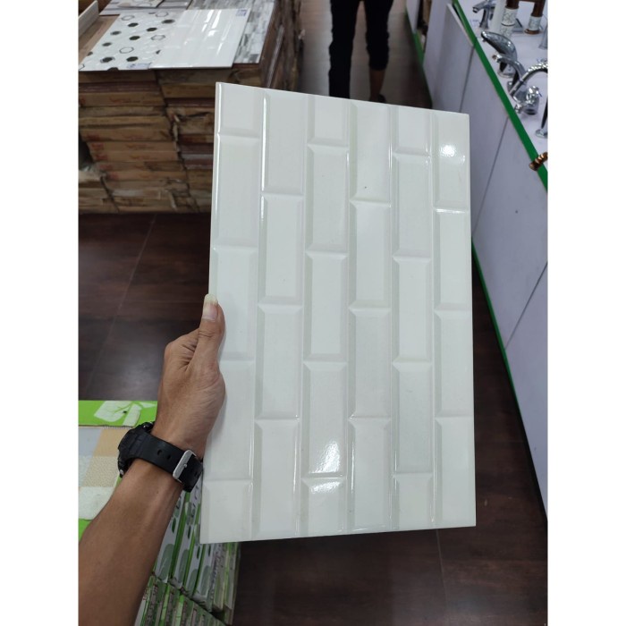 KERAMIK DINDING 25X40 ZURICH WHITE GLOSSY - UNO
