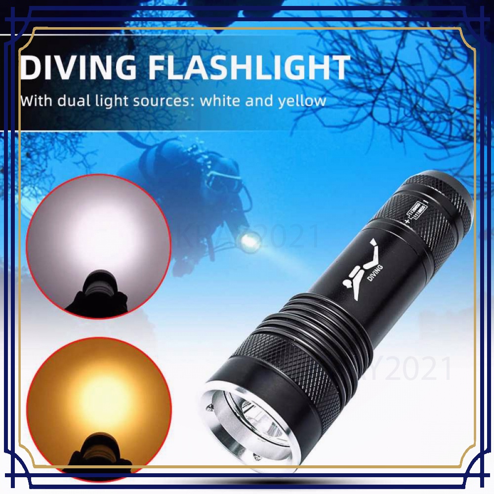 Senter LED Diving Waterproof Warm dan Cool White T6 - G301