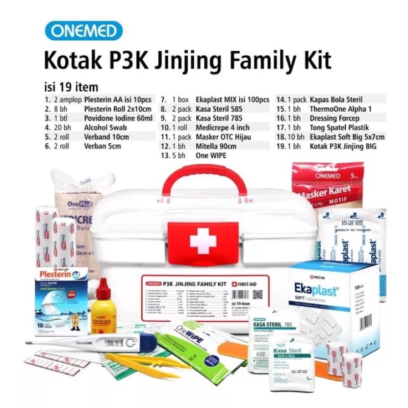 KOTAK P3K PLASTIK JINJING FAMILY KIT ONEMED KOTAK P3K LENGKAP