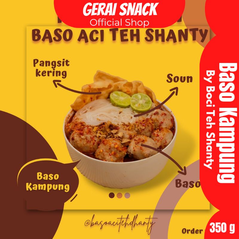 Baso Kampung Teh Shanty Extra Soun &amp; Pangsit Sambal Asli Khas Garut 350 g