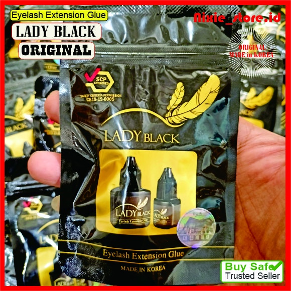 Lem Bulu Mata Tanam Eyelash Extension Glue LADY BLACK 5 ml SEALED Original HOLOGRAM Made in Korea