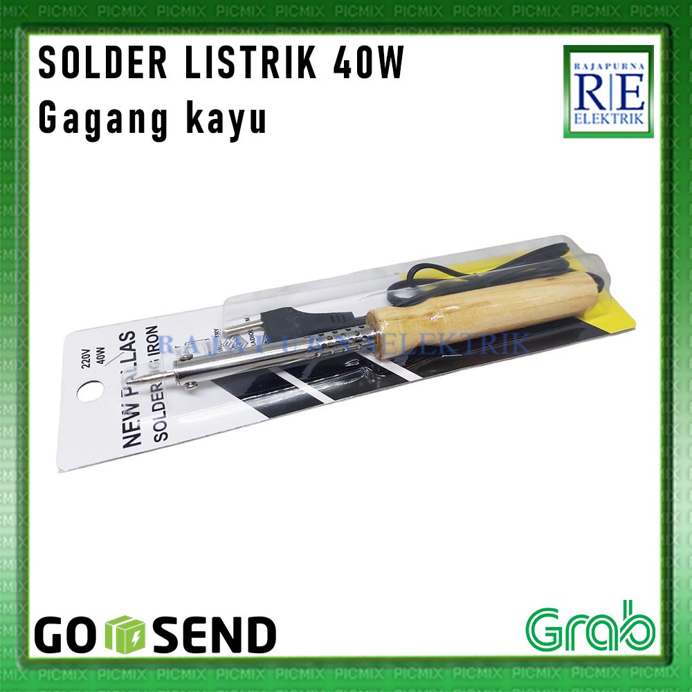 Solder Listrik 40W Watt AC 220V Soldering iron Gagang kayu