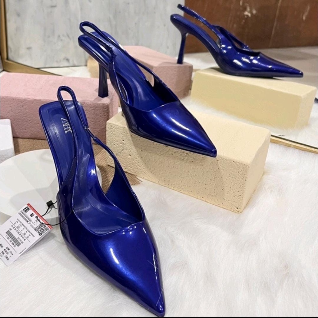 SEPATU  WANITA ZS-3700 BLUE HEELS 9CM