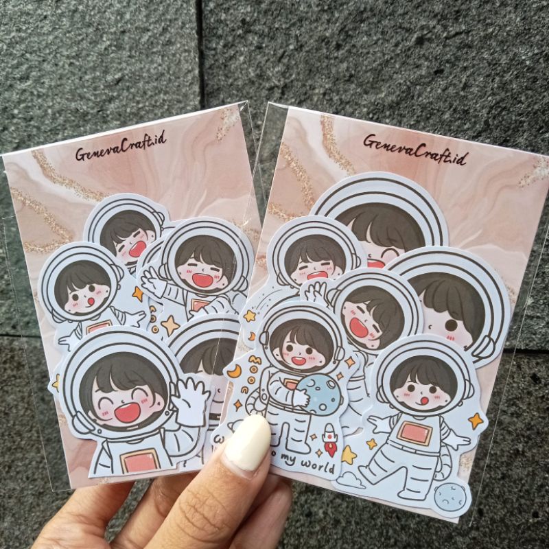 

STICKER PACK ASTRONOUT LUCU UNTUK DEKORASI