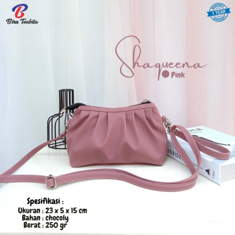 SHAQUEENA BAG BY BIRU TSABITA BAHAN CHOCOLY ANTI AIR WATERPROOF PREMIUM TALI PANJANG