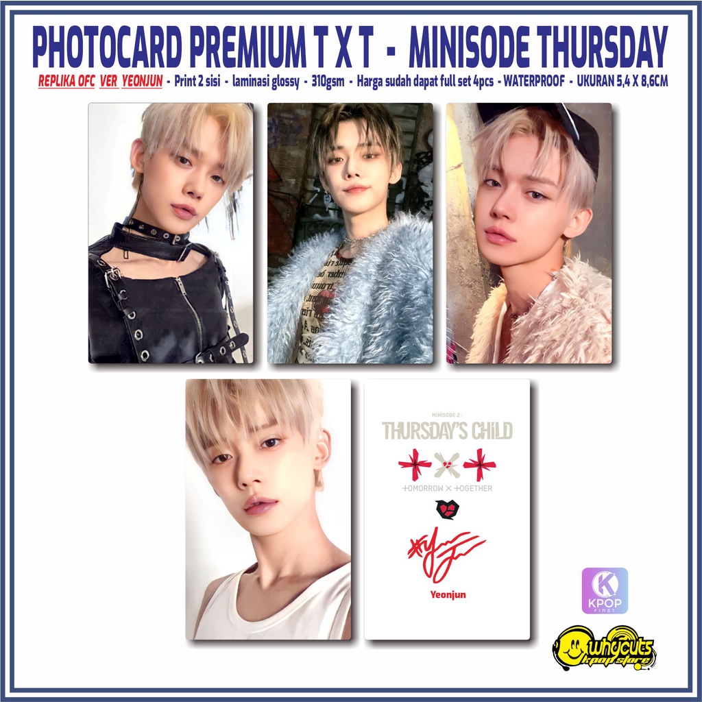 Photocard Set Replika Premium T X T Minisode Thursday / print 2 sisi glossy / anti air / 4pcs