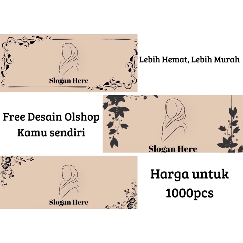 

Custom Rolltag Roll Hijab Label Ukuran 21 x 5 cm