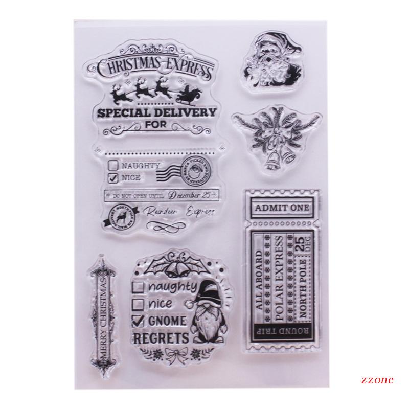 Stempel Segel Bening Bahan Silikon Tema Natal Untuk Dekorasi Album Foto Scrapbooking