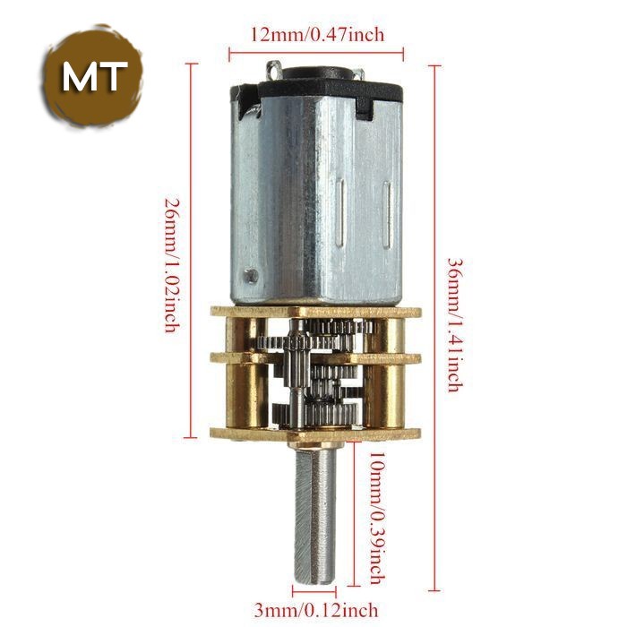 Dinamo Motor Gearbox GA12-N20 High Torque Smart Robot DC 12V (1685)