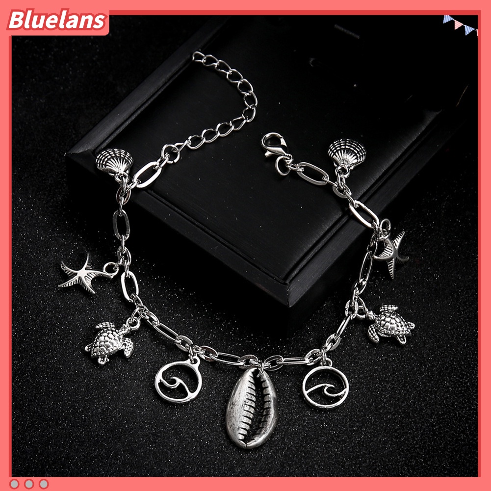 Bluelans Fashion Women Starfish Sea Turtle Wave Shell Anklet Beach Foot Ankle Bracelet