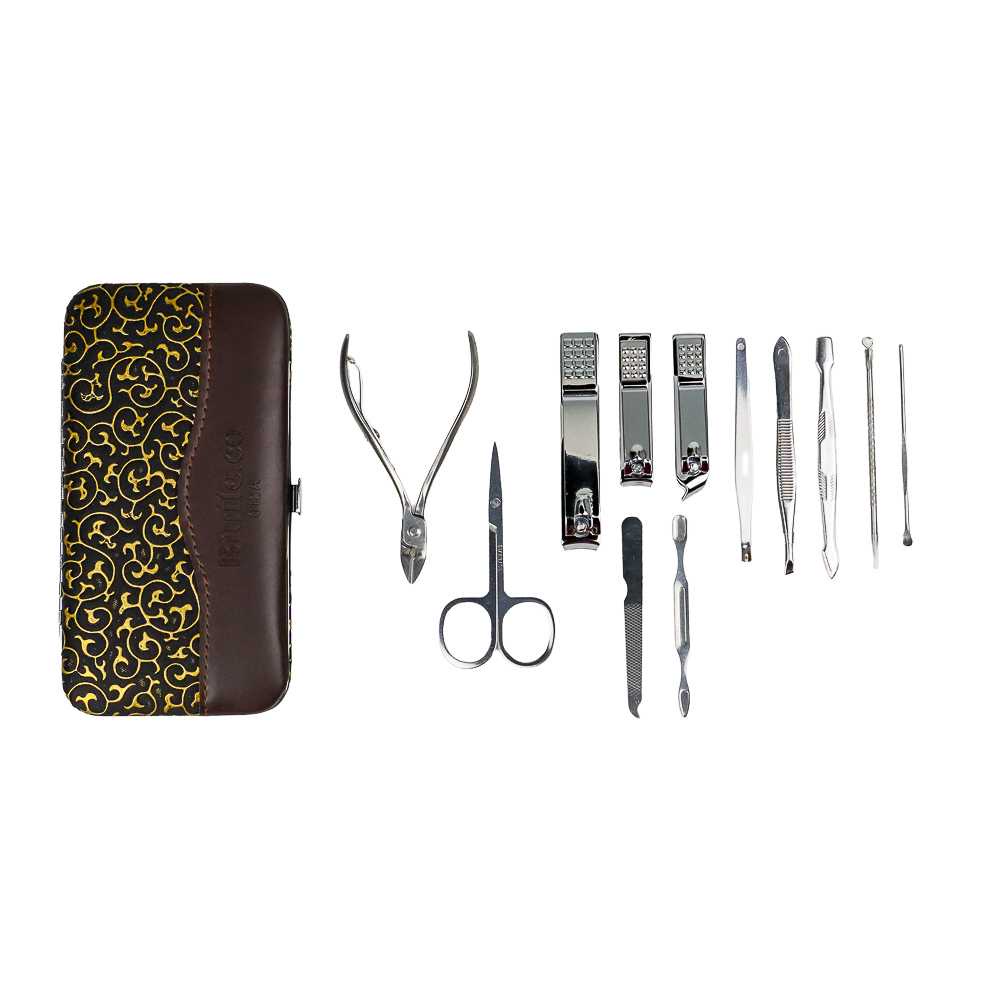 Pemotong Kuku Set - Set perawatan kuku - Nail Art Set Manicure Pedicure 12 pcs - Pembersih Kuku