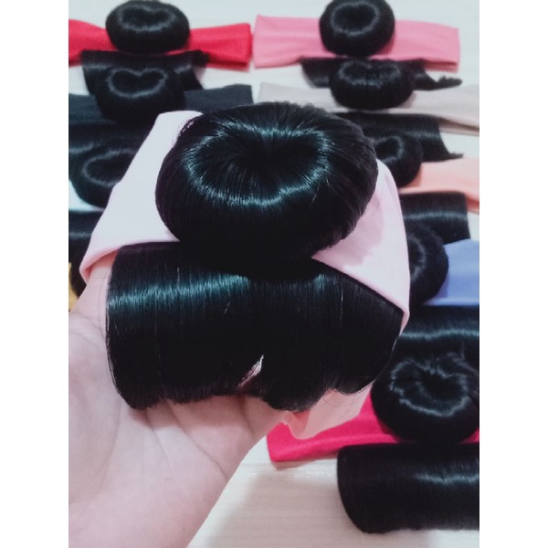 Bandana Wig Korea Poni Cepol / Bandana Rambut Poni Sanggul 03-3Th